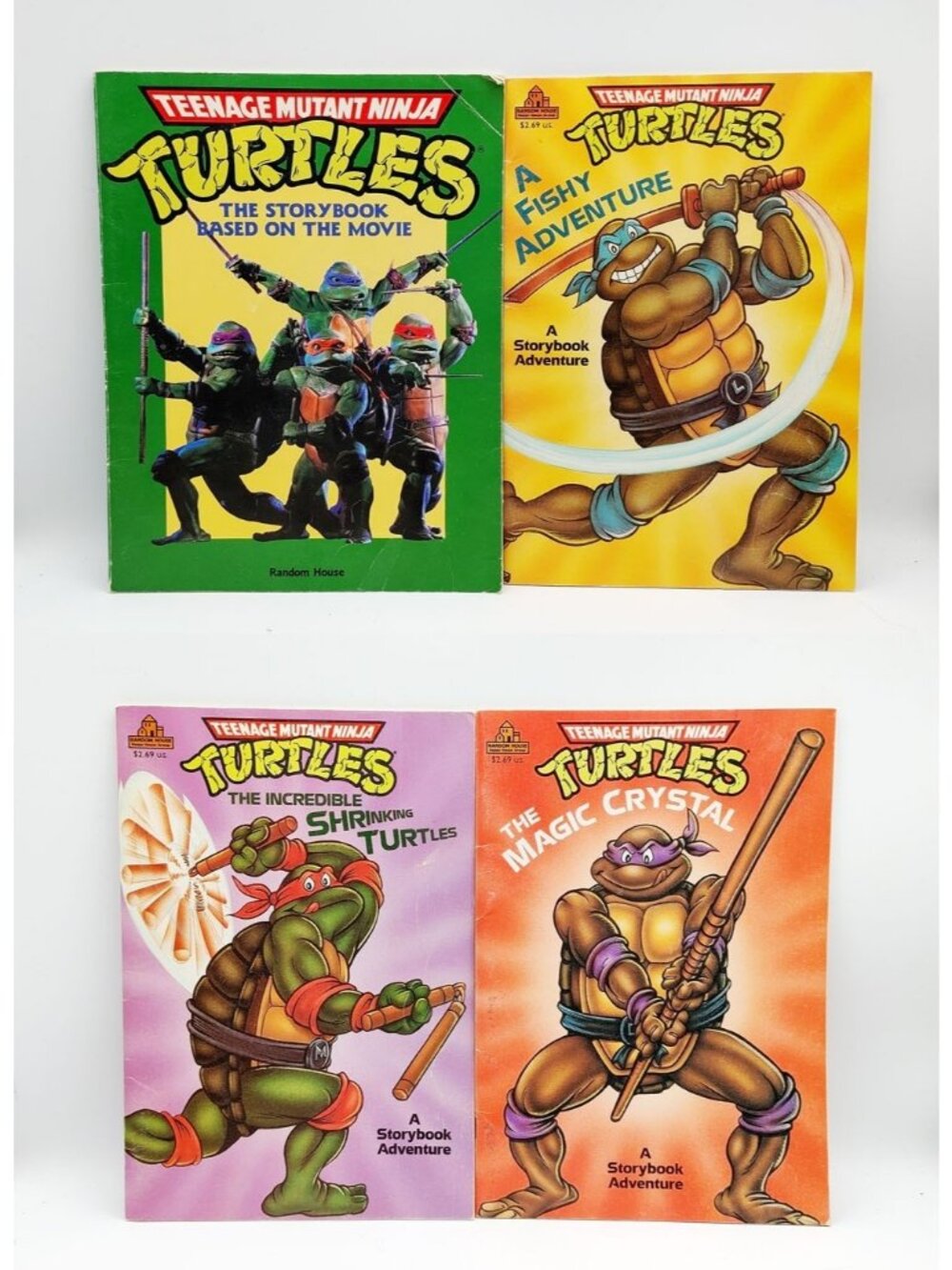 Lot of 4 Teenage Mutant Ninja Turtles Storybook Adventure Books Vintage 90s